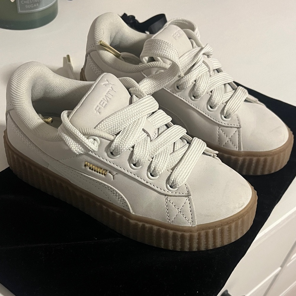 Puma Fenty Cream Sneakers with Brown Sole